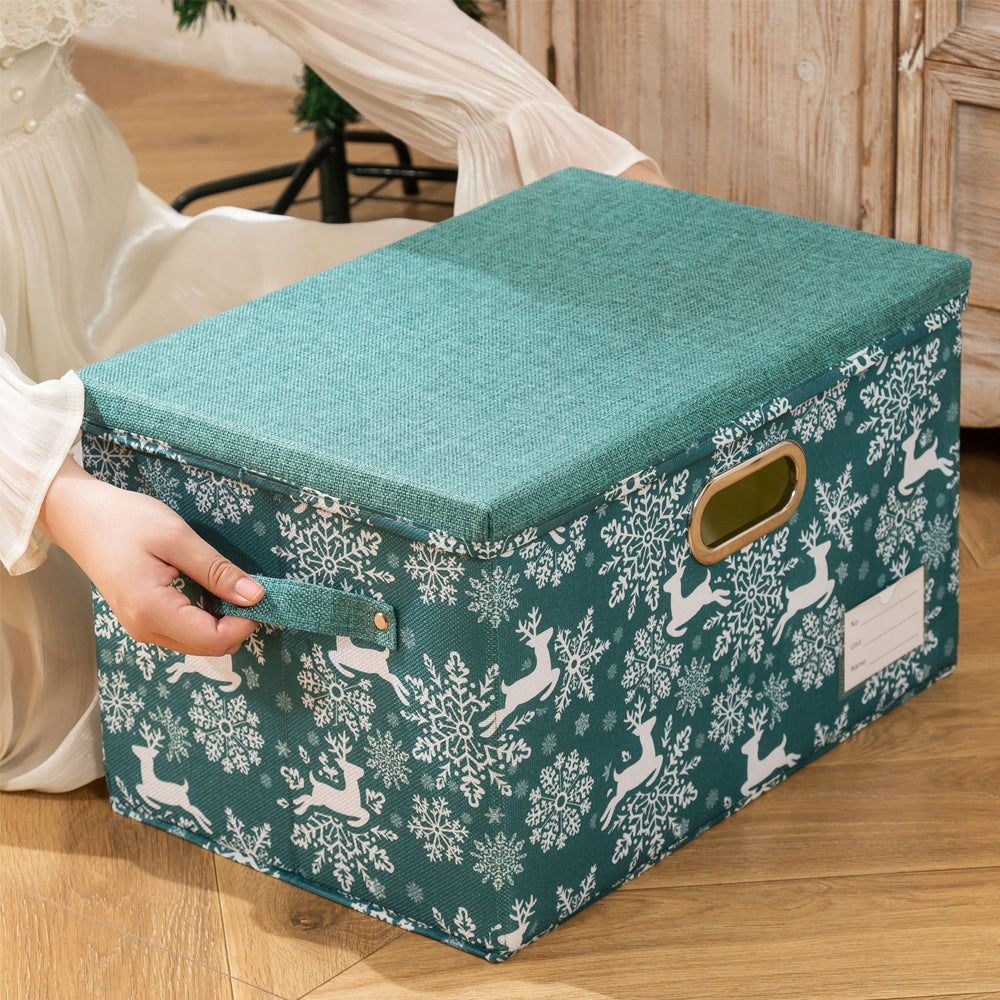 Christmas Reindeer Foldable Storage Basket with Handles
