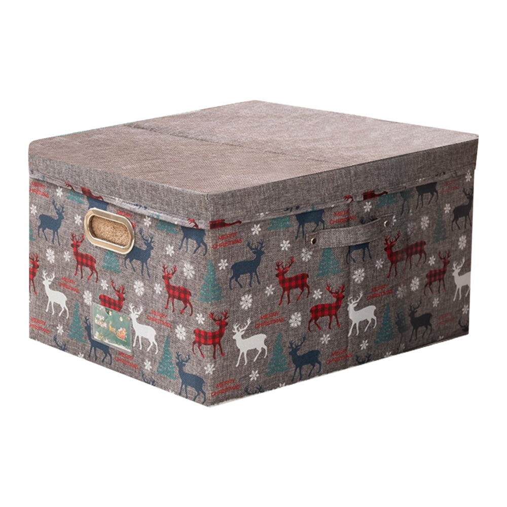 Christmas Reindeer Foldable Storage Basket with Handles