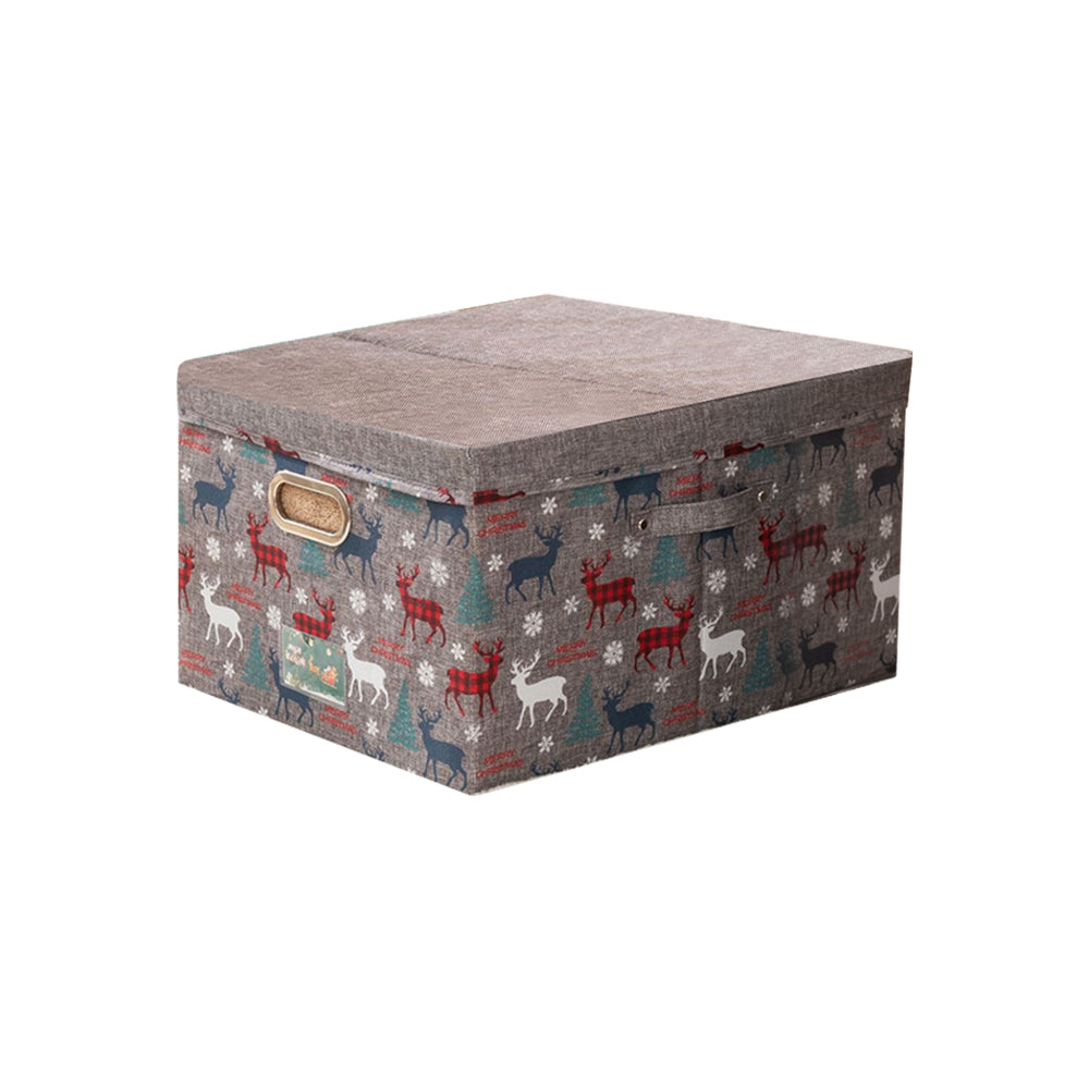 Christmas Reindeer Foldable Storage Basket with Handles