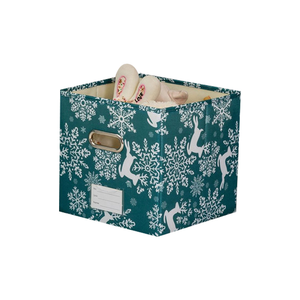 Christmas Reindeer Foldable Storage Basket with Handles