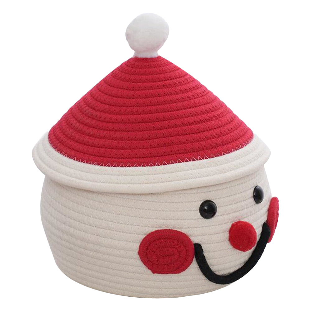 Cartoon Snowman Storage Basket Desktop Basket With Lids Organizing Basket