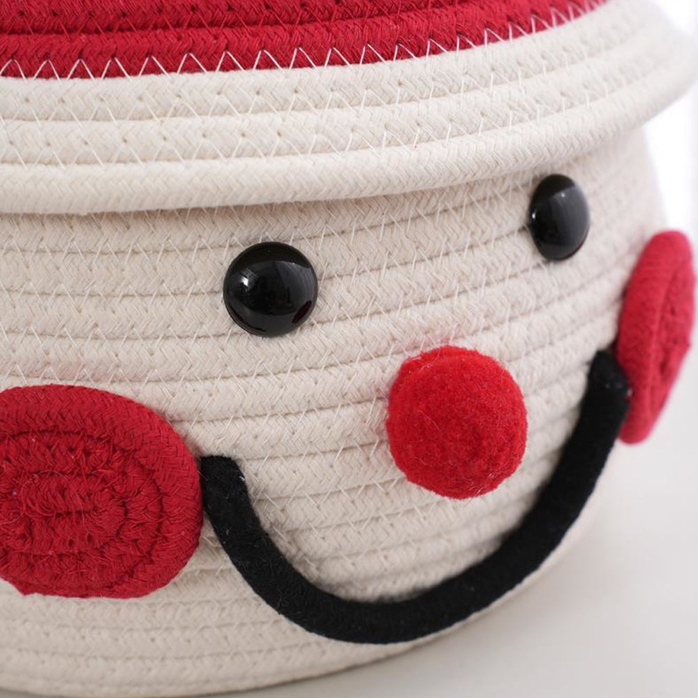 Cartoon Snowman Storage Basket Desktop Basket With Lids Organizing Basket