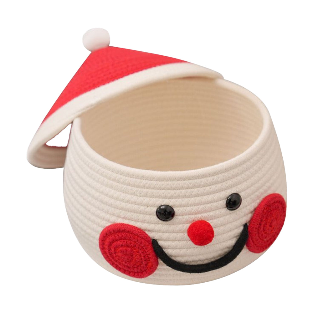 Cartoon Snowman Storage Basket Desktop Basket With Lids Organizing Basket