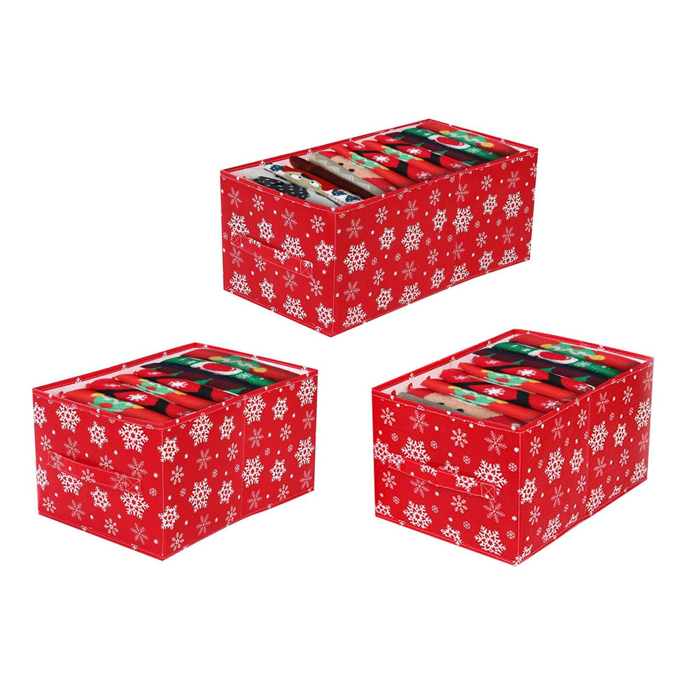3Pcs Christmas Foldable Clothes Storage Box