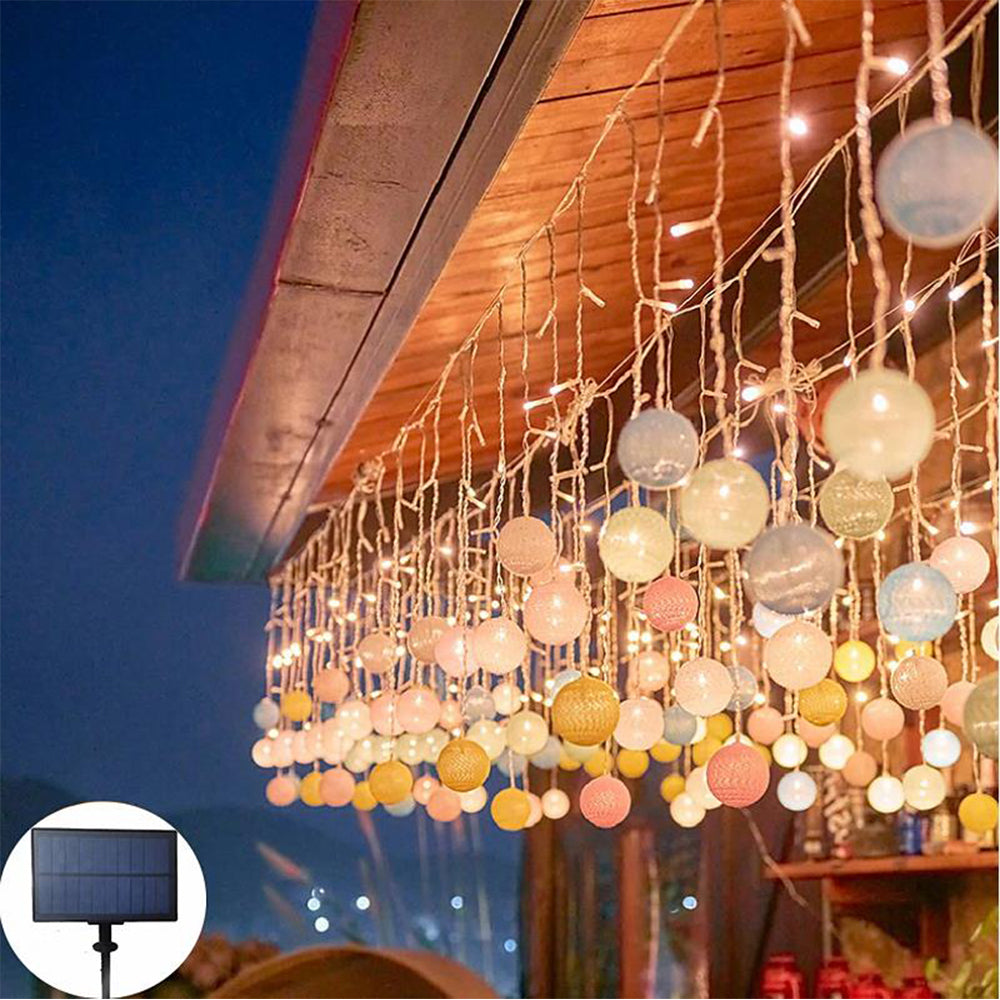 Christmas Cotton Balls Led String Fairy Lights Solar String Lights
