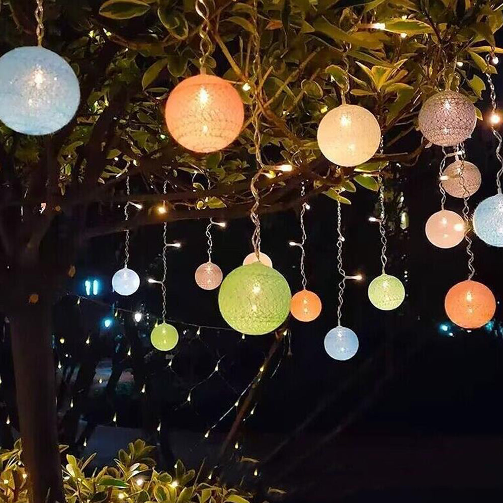 Christmas Cotton Balls Led String Fairy Lights Solar String Lights