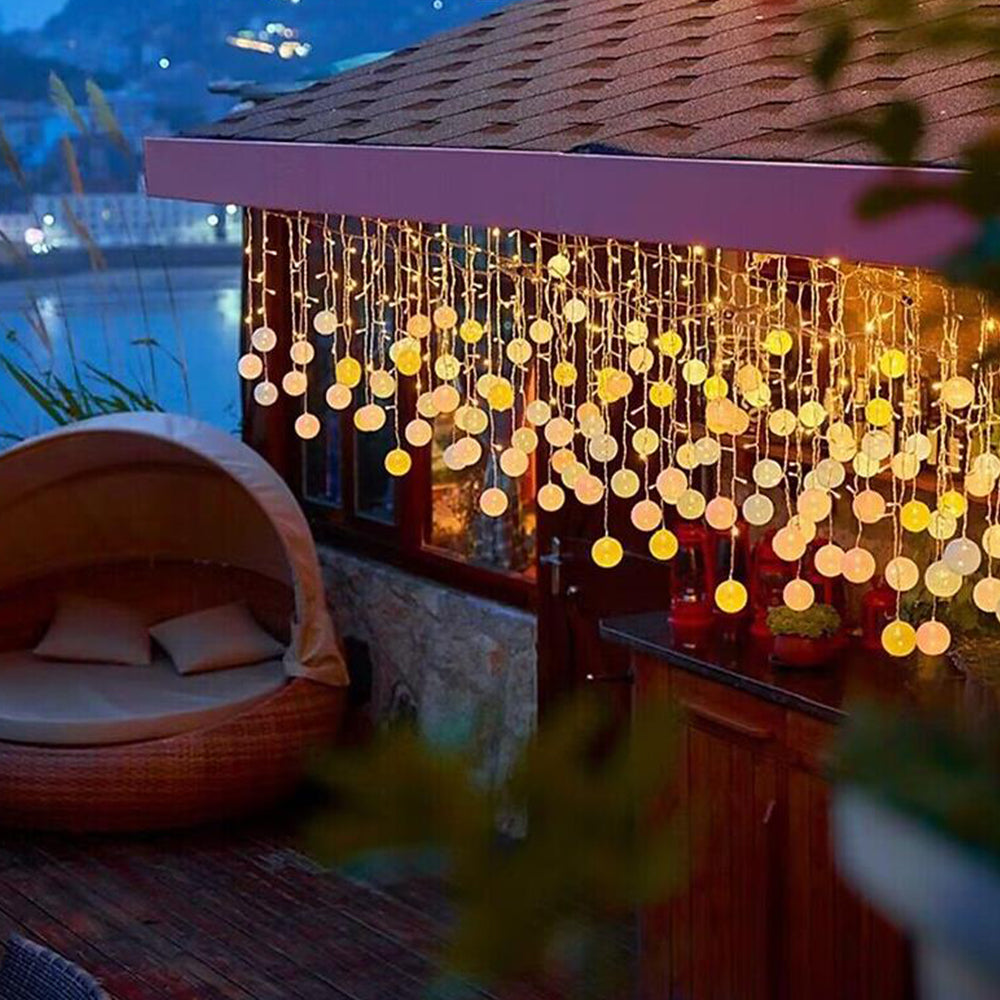 Christmas Cotton Balls Led String Fairy Lights Solar String Lights