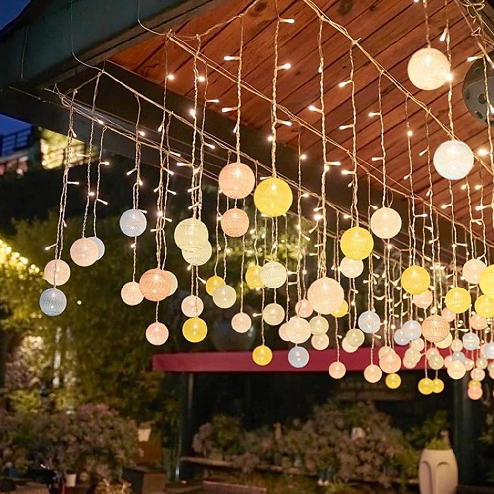 Christmas Cotton Balls Led String Fairy Lights Solar String Lights