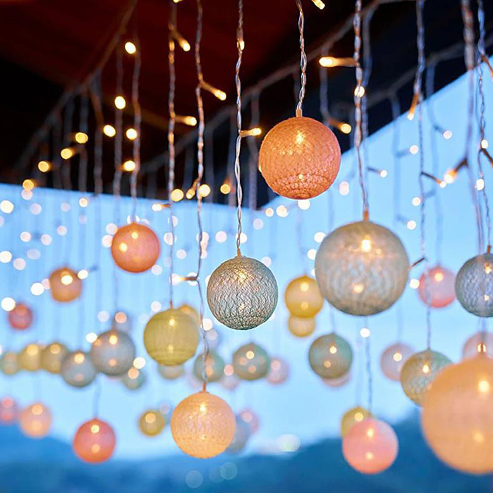 Christmas Cotton Balls Led String Fairy Lights Solar String Lights