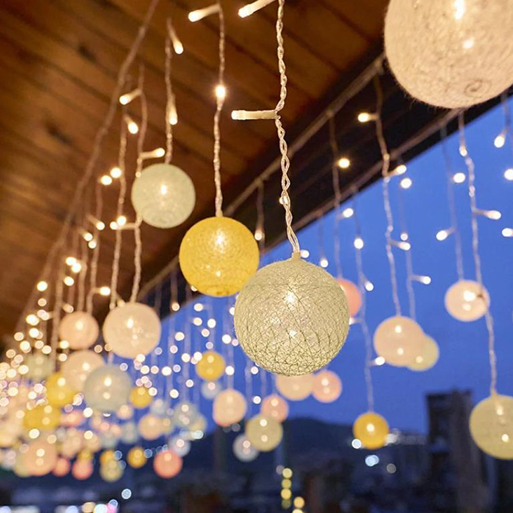 Christmas Cotton Balls Led String Fairy Lights Solar String Lights