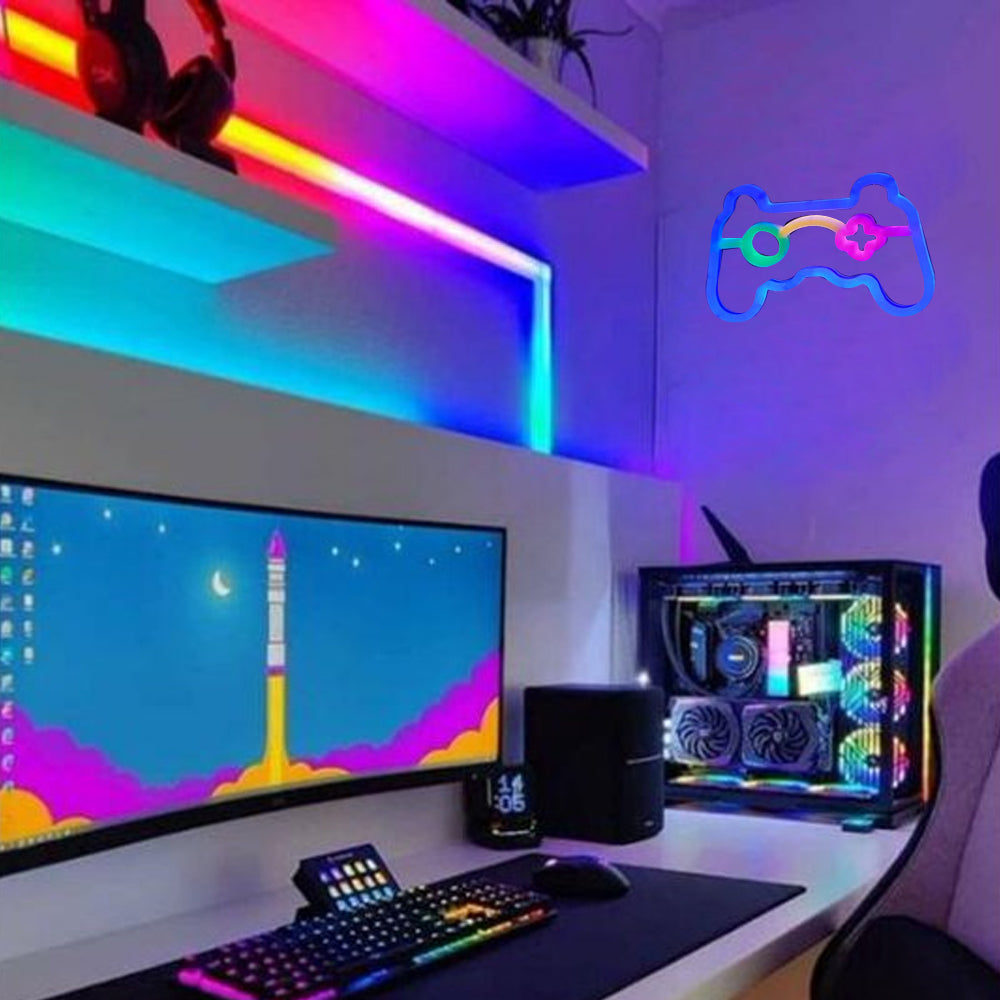 Game-Shaped LED Neon Light for Bedroom Wall Decor