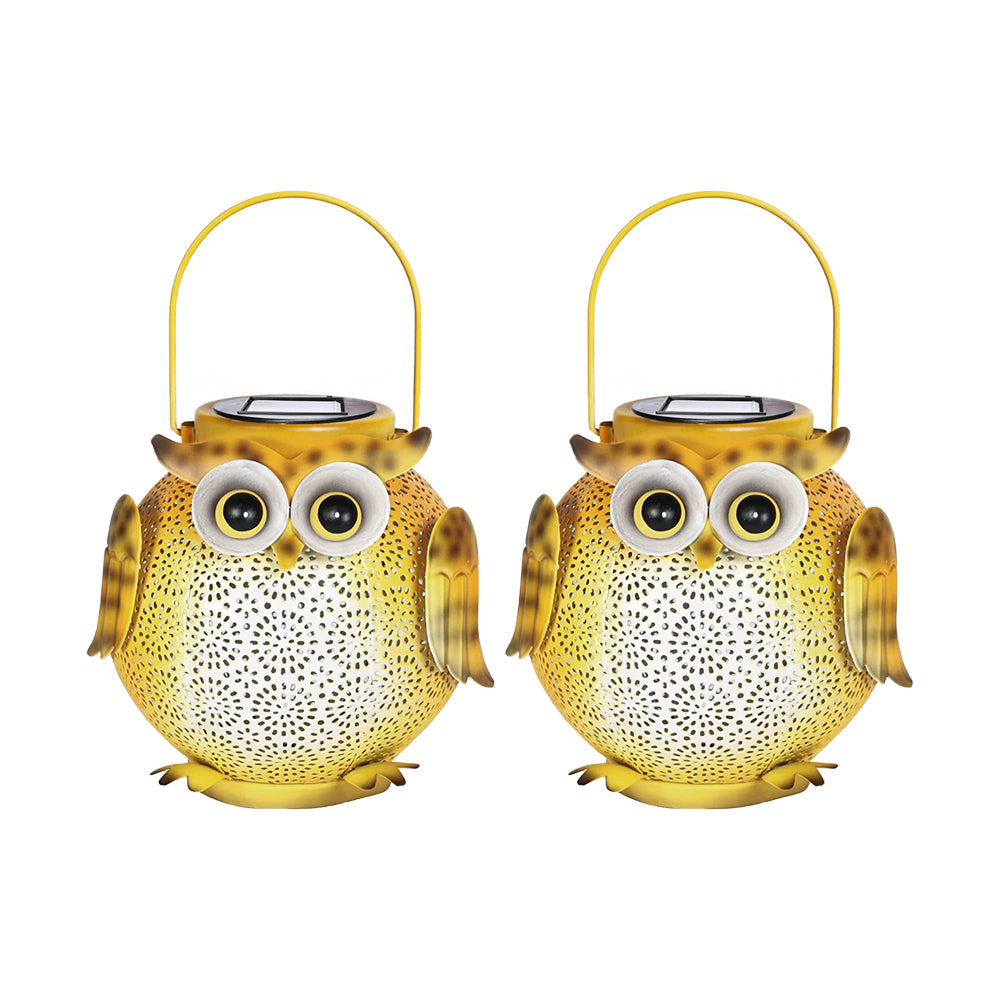 2Pcs Owl Hanging Solar Lanterns Light