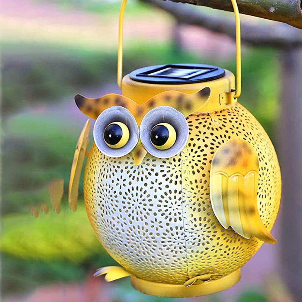 2Pcs Owl Hanging Solar Lanterns Light
