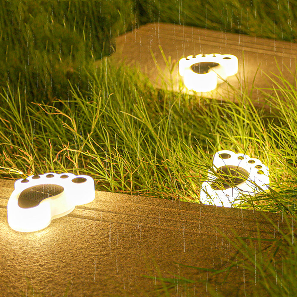 2 Pcs Bear Paw Decorative Solar Outdoor Lights Wall Lights for Garden Lawn Yard