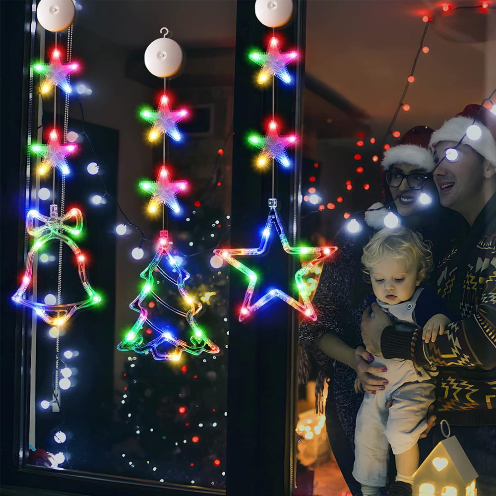 Christmas Window Hanging Lights LED Sucker Lamp for Indoor Outdoor Decor