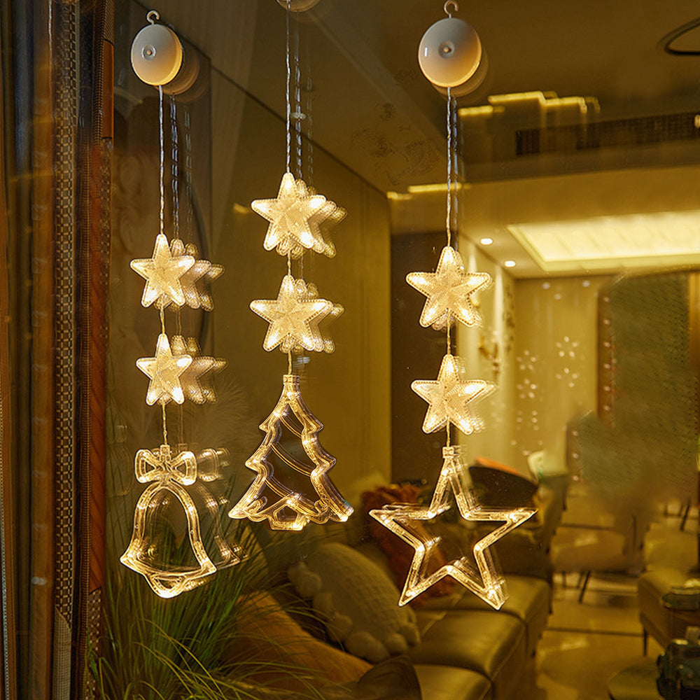 Christmas Window Hanging Lights LED Sucker Lamp for Indoor Outdoor Decor