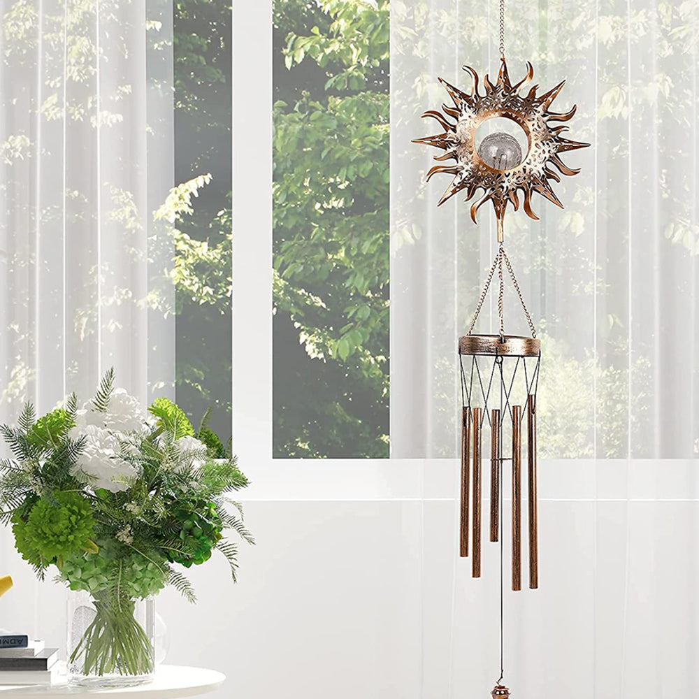 Retro Solar Wind Chime Lights-Sun