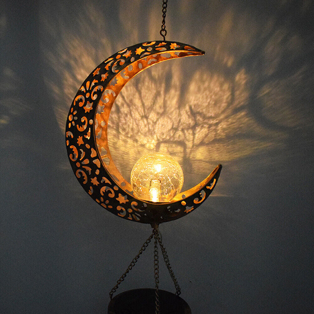 Retro Solar Wind Chime Lights-Moon