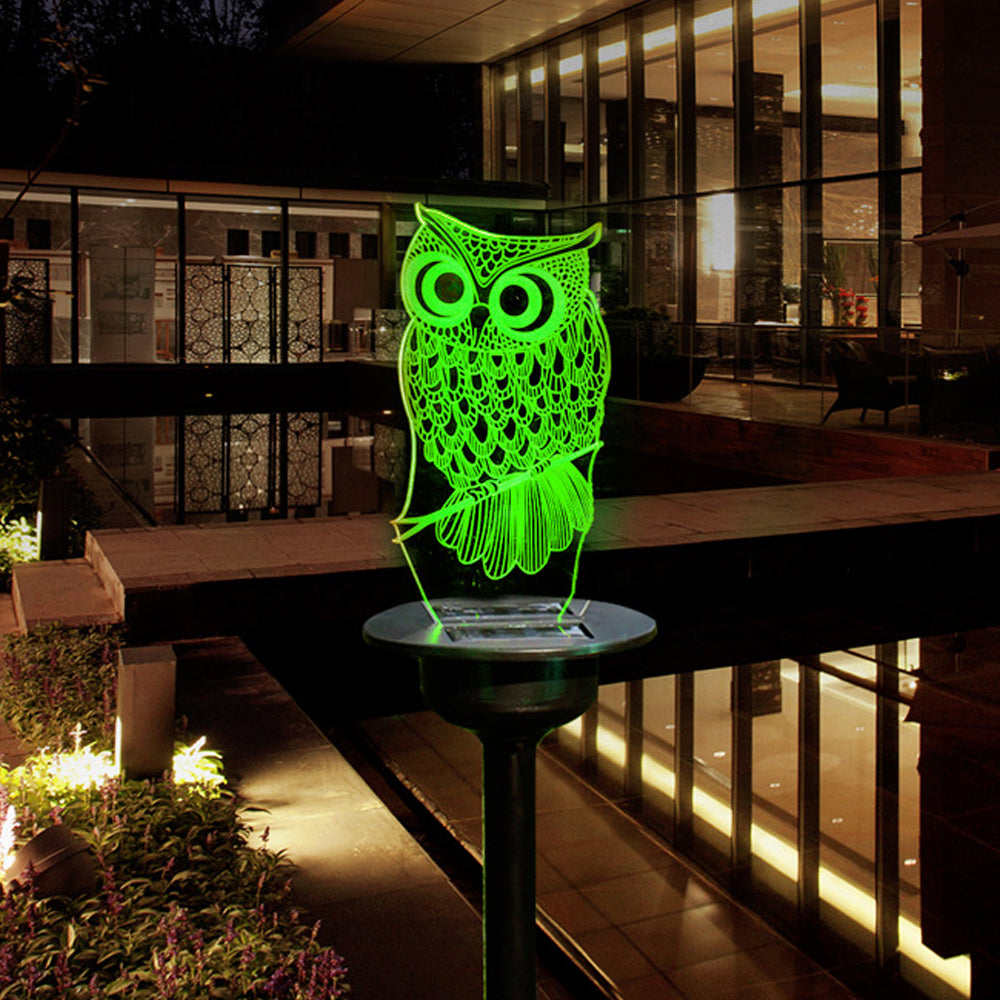 Solar Powered Transparent Acrylic LED Light-Owl