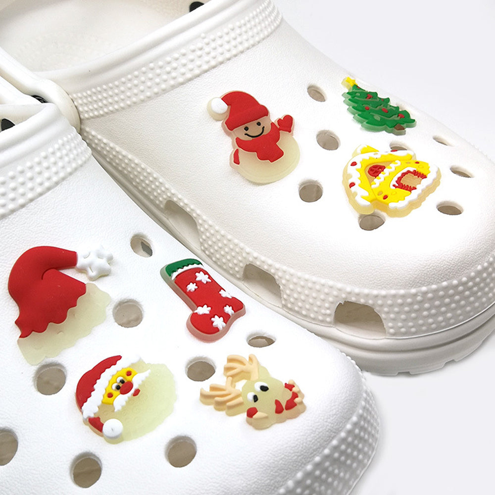 70Pcs Glow in the Dark Christmas Shoe Charms for Croc Bracelet Wristband