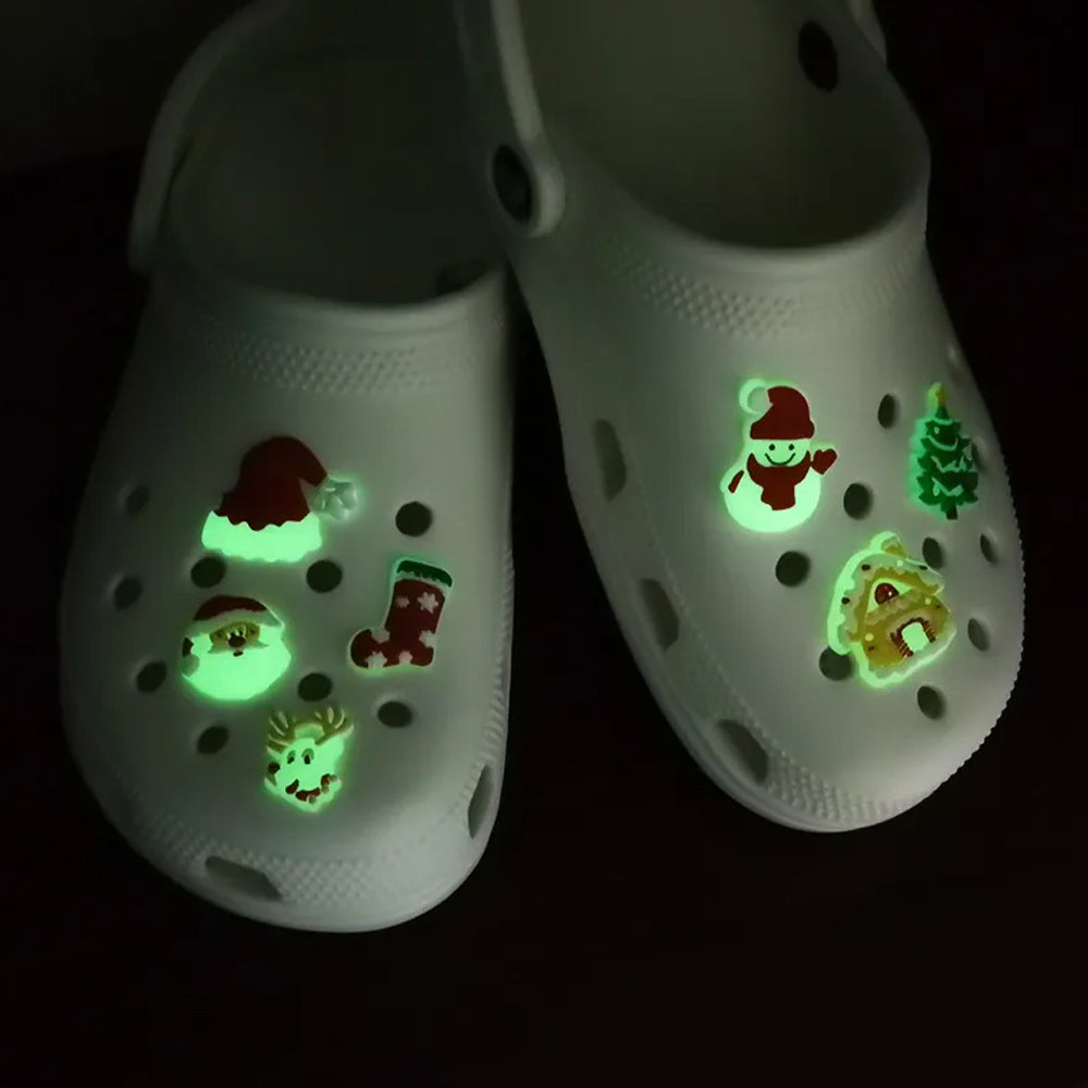 70Pcs Glow in the Dark Christmas Shoe Charms for Croc Bracelet Wristband