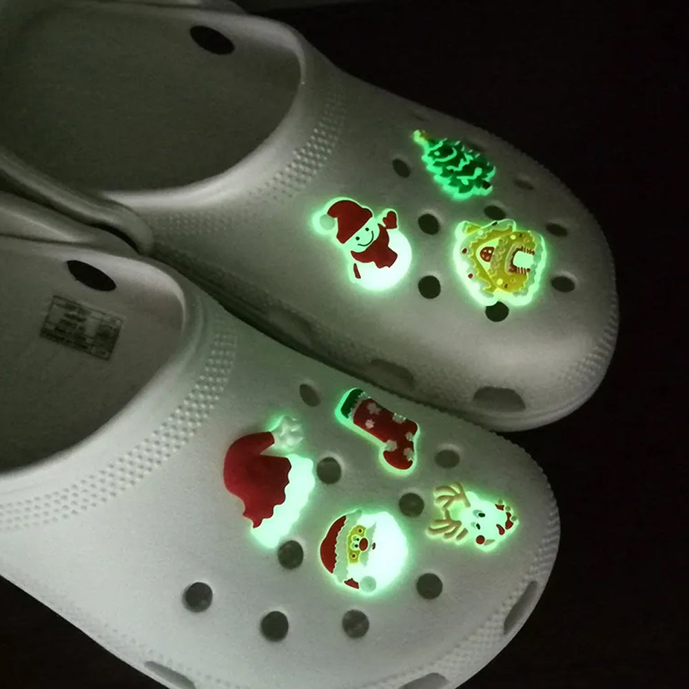 70Pcs Glow in the Dark Christmas Shoe Charms for Croc Bracelet Wristband