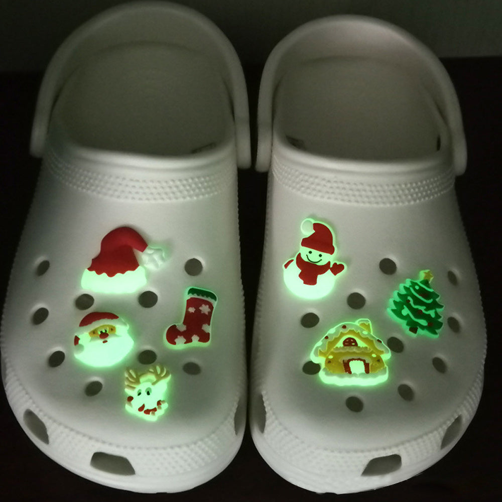70Pcs Glow in the Dark Christmas Shoe Charms for Croc Bracelet Wristband