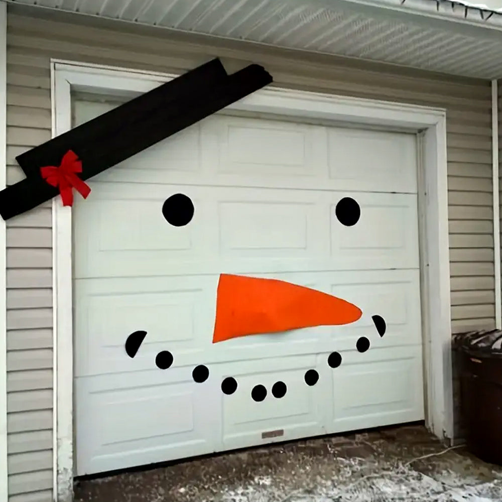 16 Pcs Christmas Snowman Face Stickers Christmas DIY Sticker Set for Wall Door Garage Window Decoration