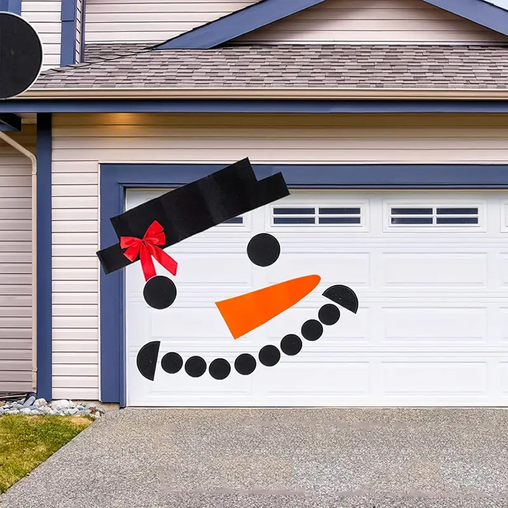 16 Pcs Christmas Snowman Face Stickers Christmas DIY Sticker Set for Wall Door Garage Window Decoration