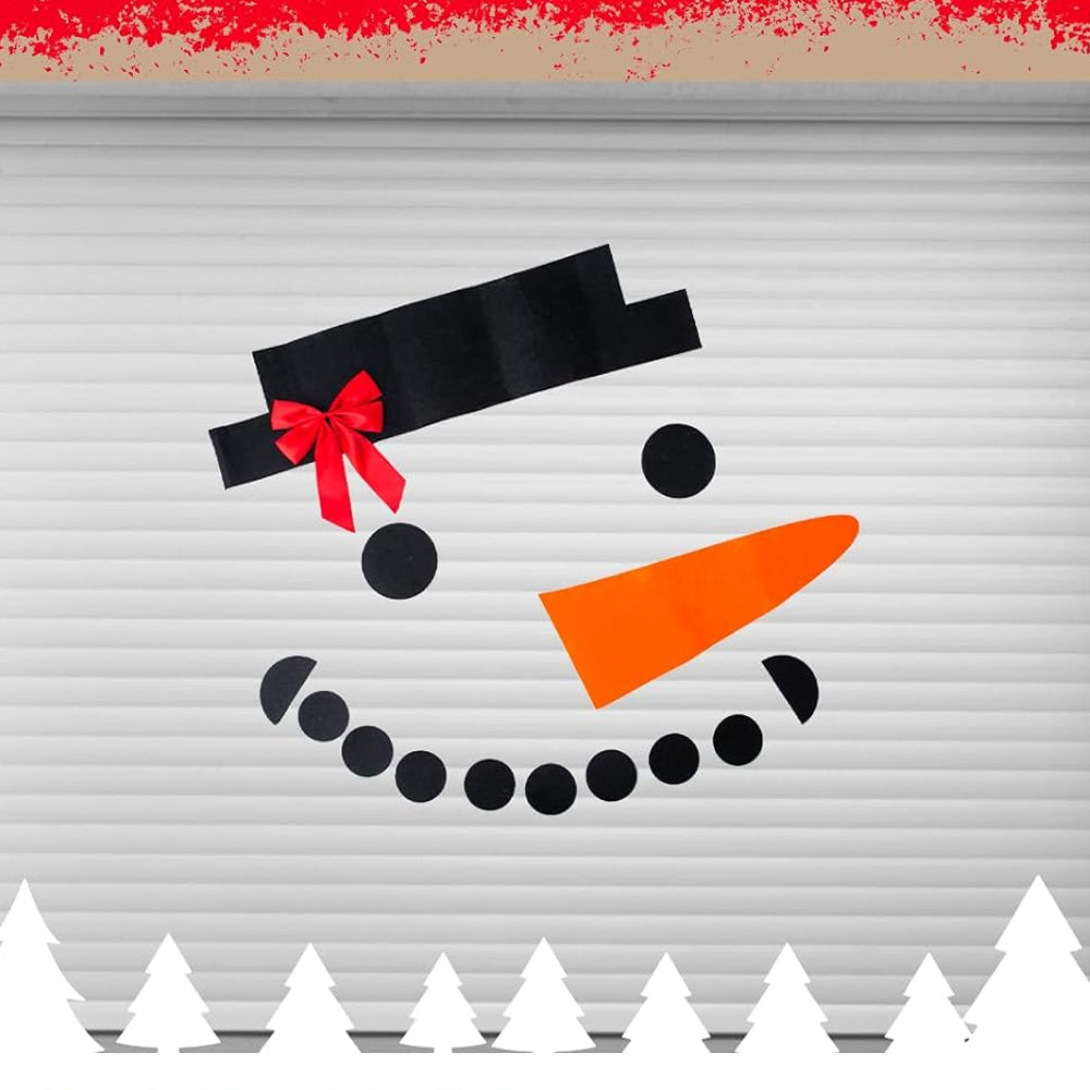 16 Pcs Christmas Snowman Face Stickers Christmas DIY Sticker Set for Wall Door Garage Window Decoration