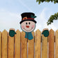 Christmas Fence Peeker Decoration Christmas Theme DIY Outdoor Garden Fence Signs-Snowman