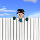 Christmas Fence Peeker Decoration Christmas Theme DIY Outdoor Garden Fence Signs-Snowman