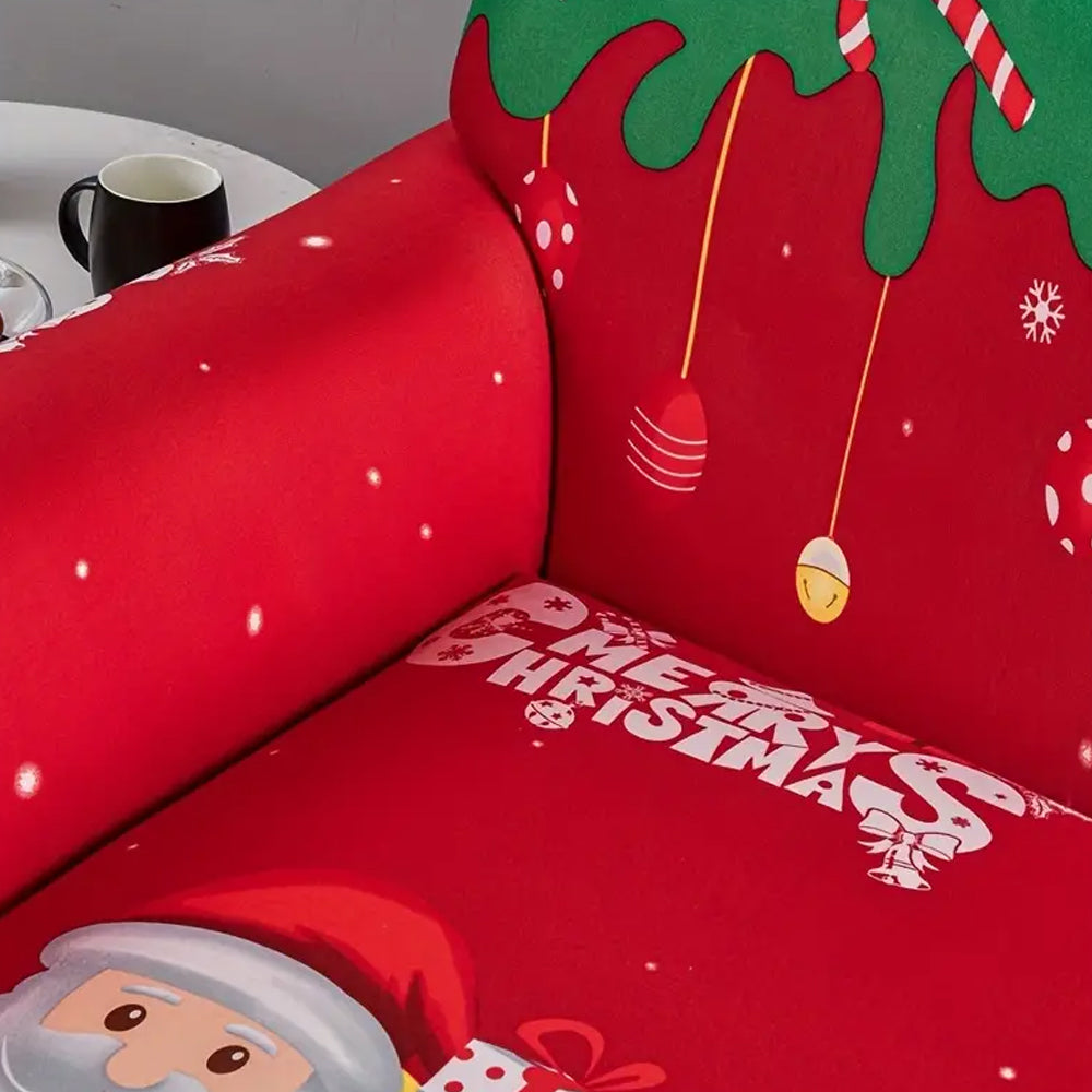 Christmas Stretch Sofa Cover-Snowman