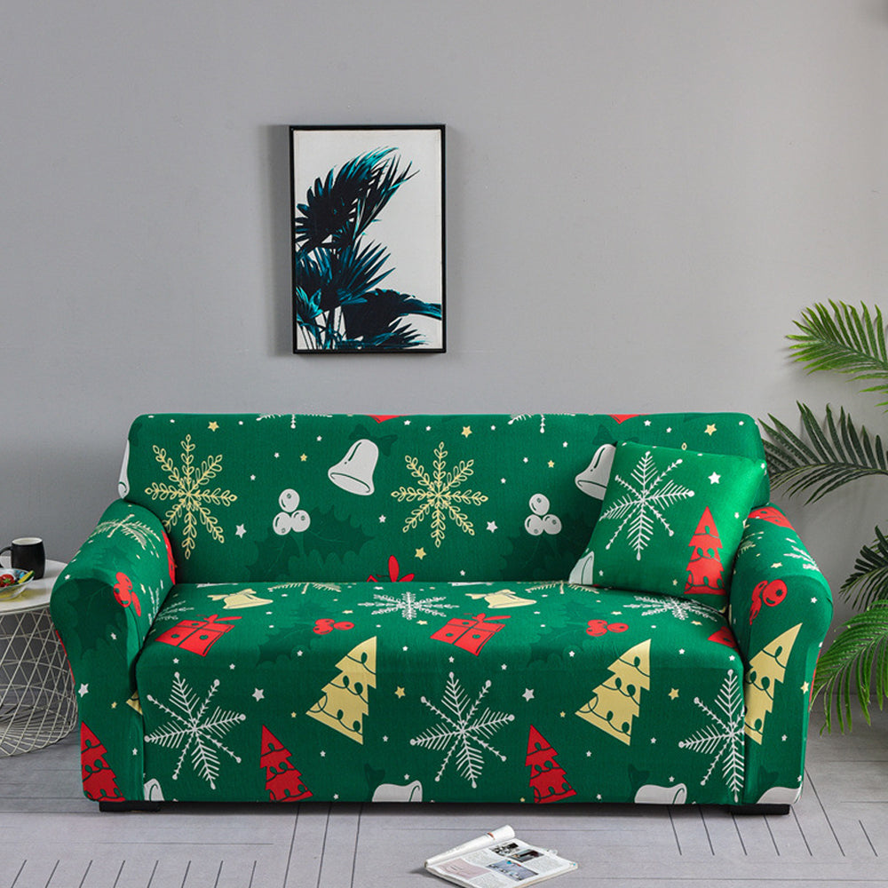 Christmas Stretch Sofa Cover-Green