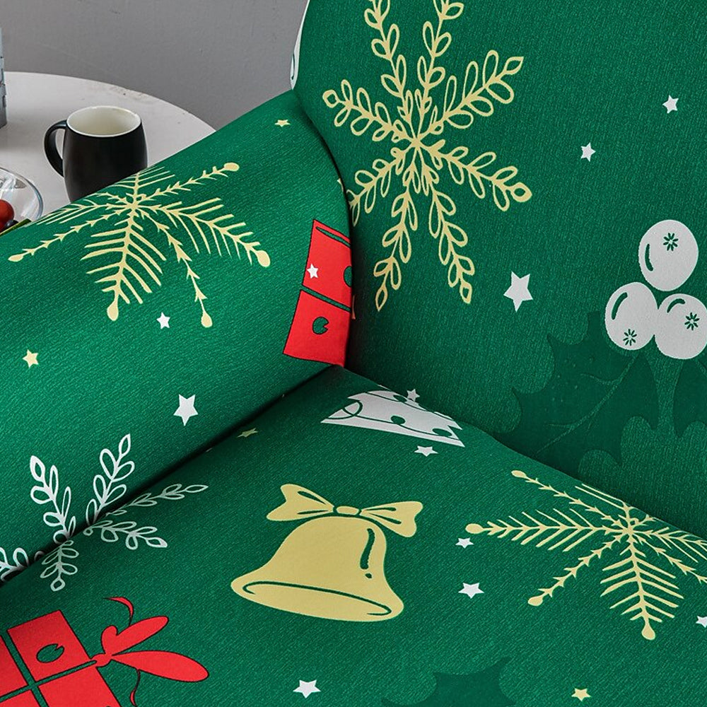 Christmas Stretch Sofa Cover-Green