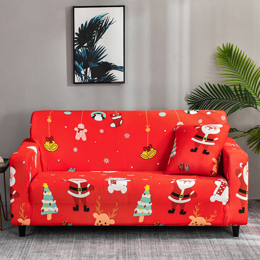 Christmas Stretch Sofa Cover-Bells
