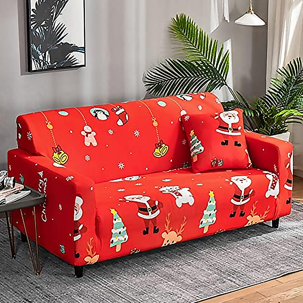 Christmas Stretch Sofa Cover-Bells