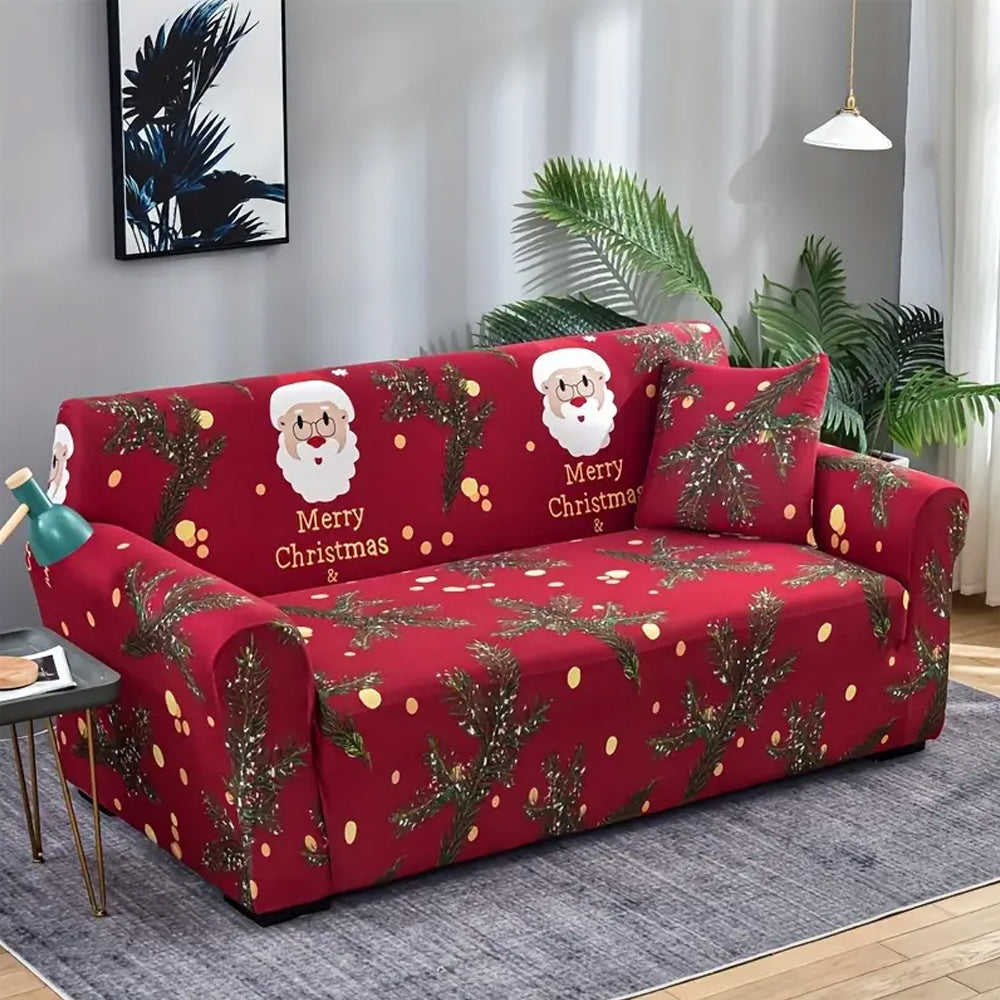 Christmas Stretch Sofa Cover-Santa