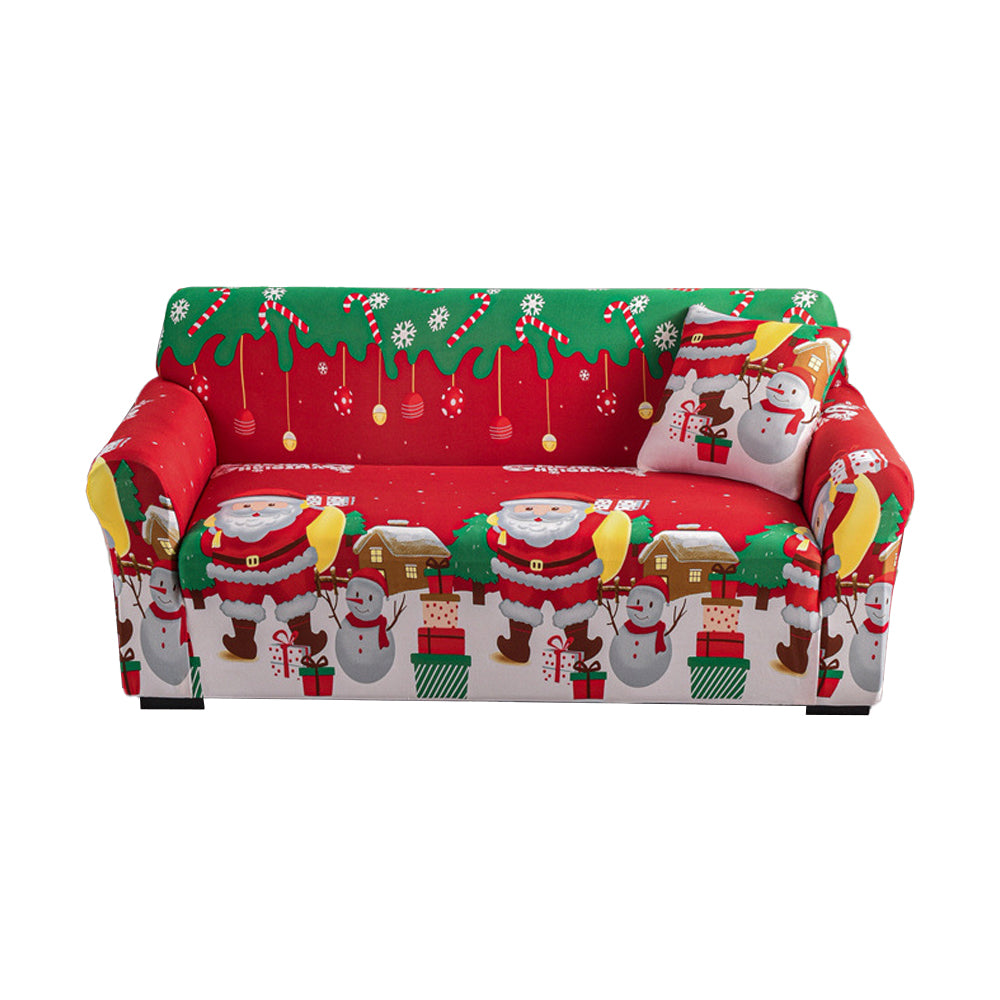 Christmas Stretch Sofa Cover-Snowman