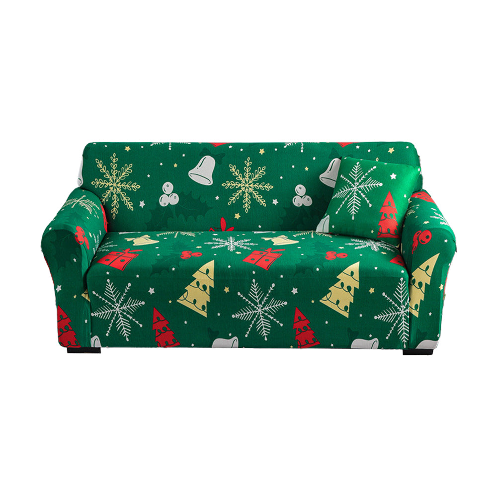 Christmas Stretch Sofa Cover-Green