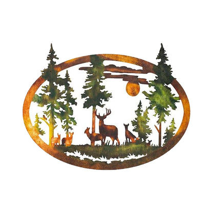 Deer or Bear Forest Metal Wall Art Decor for Office Home Wall Decorations