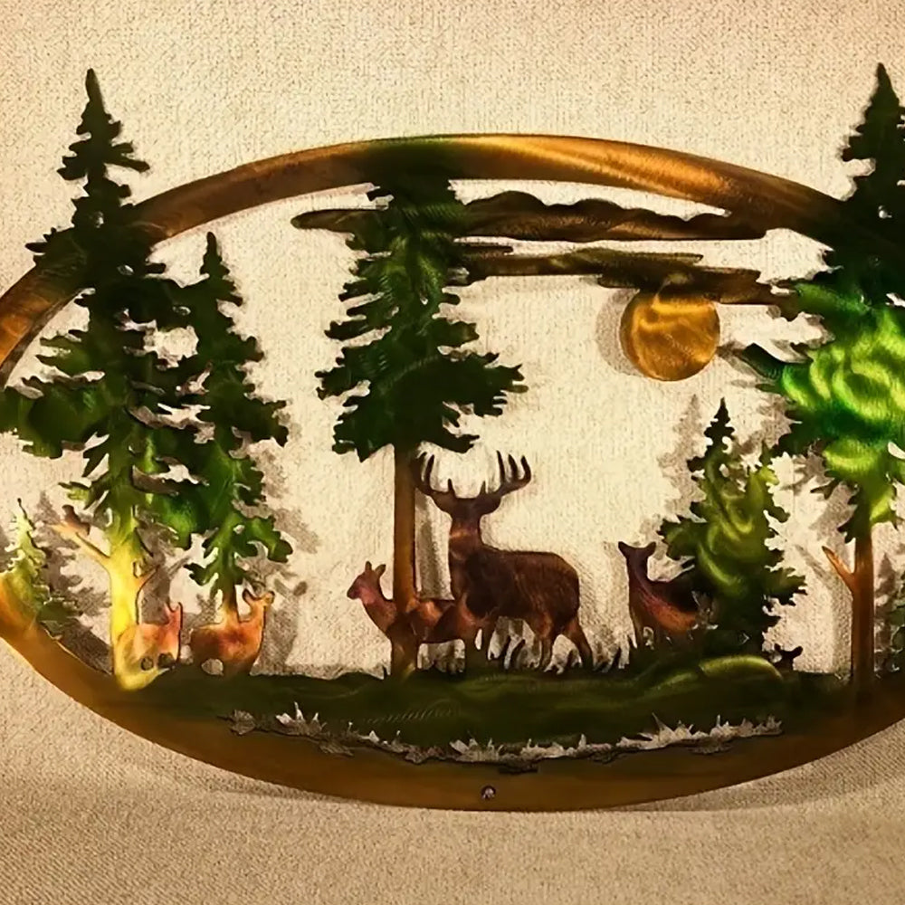 Deer or Bear Forest Metal Wall Art Decor for Office Home Wall Decorations