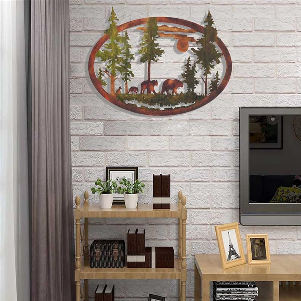 Deer or Bear Forest Metal Wall Art Decor for Office Home Wall Decorations