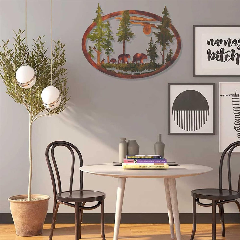 Deer or Bear Forest Metal Wall Art Decor for Office Home Wall Decorations