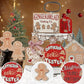 12pcs Wooden Gingerbread Man Christmas Tree Hanging Pendants Cute Christmas Party Ornaments