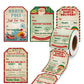200pcs Christmas Gift Tags Stickers Wrapping Decor