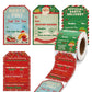 200pcs Christmas Gift Tags Stickers Wrapping Decor