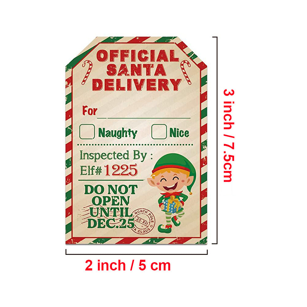 200pcs Christmas Gift Tags Stickers Wrapping Decor