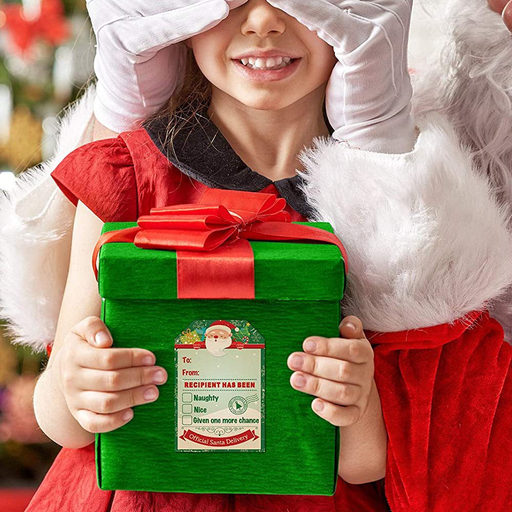 200pcs Christmas Gift Tags Stickers Wrapping Decor