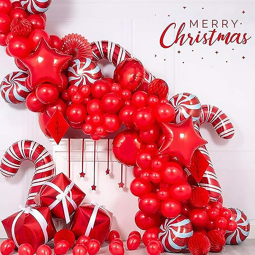 225Pcs Merry Christmas Foil Balloon Party Decorations